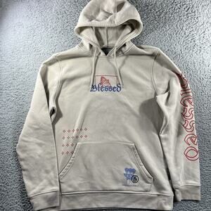 Brooklyn Cloth Blessed Hoodie XL Tan Praying Hands Streetwear Japanese Graphic